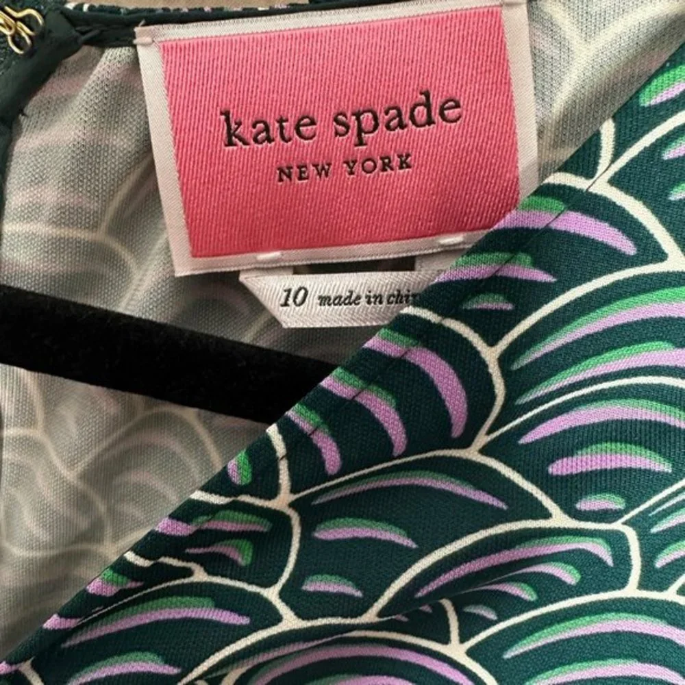 Kate Spade New York Party Bubbles V‎ Neck Long Sleeve Midi Dress Size 10